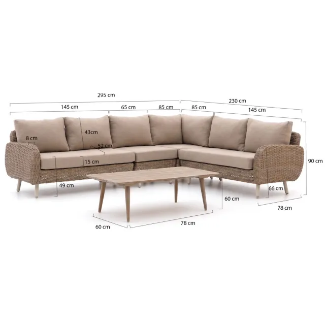 Intenso Furniture Intenso Suzzara/Rough-K lounge hoek loungeset 5-delig Taupe