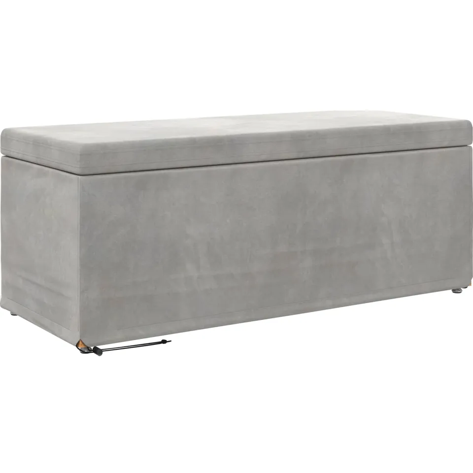 vidaXL Kruk Lichtgrijs 101 x 41 x 40 cm Velvet en Gefabriceerd Hout, foto 4