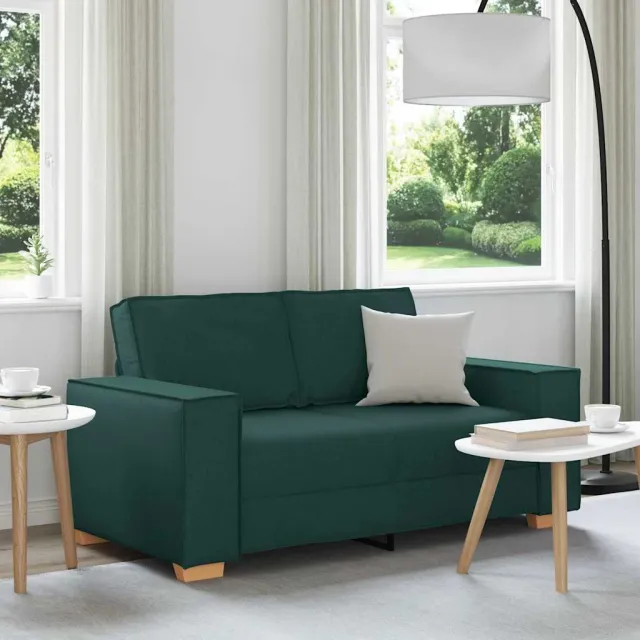 vidaXL 2-zitsbank Donkergroen 160x78x84 cm Stof