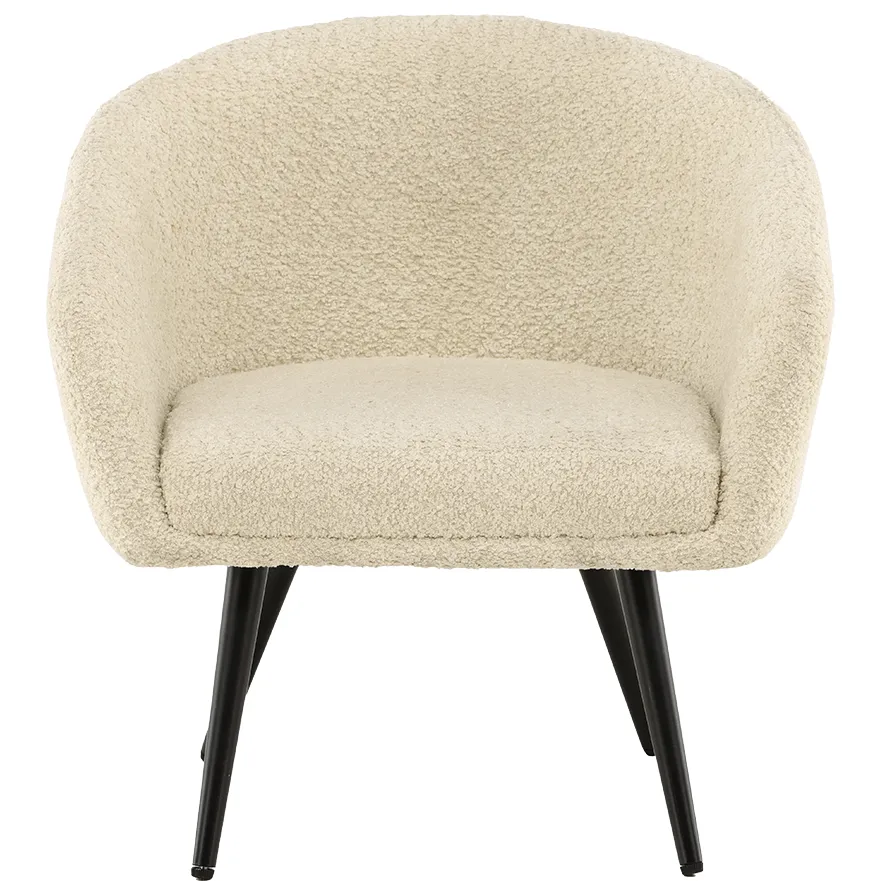 Nest living Annika kinderfauteuil teddy gebroken wit – met zwarte poten, foto 4