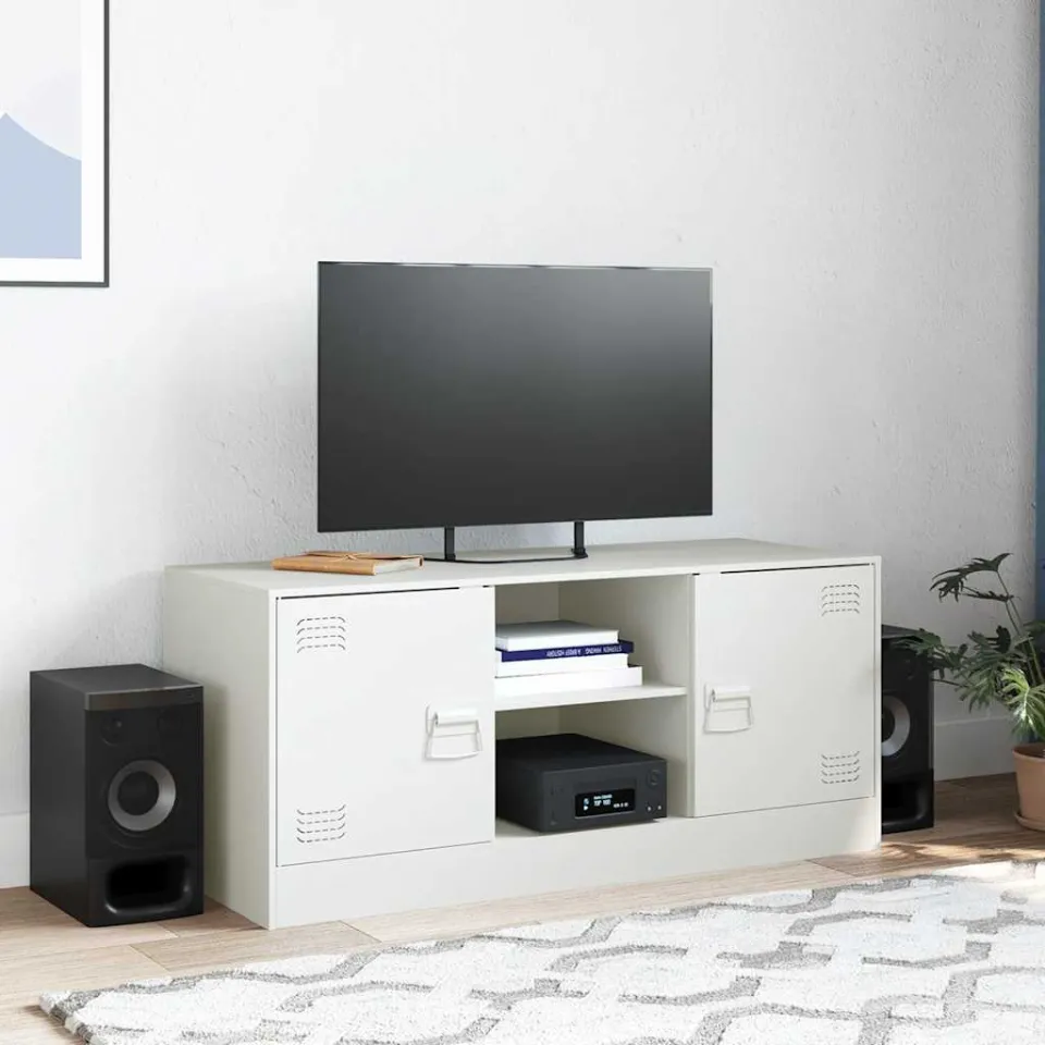 vidaXL Tv-meubel 99x39x44 cm staal wit, foto 3
