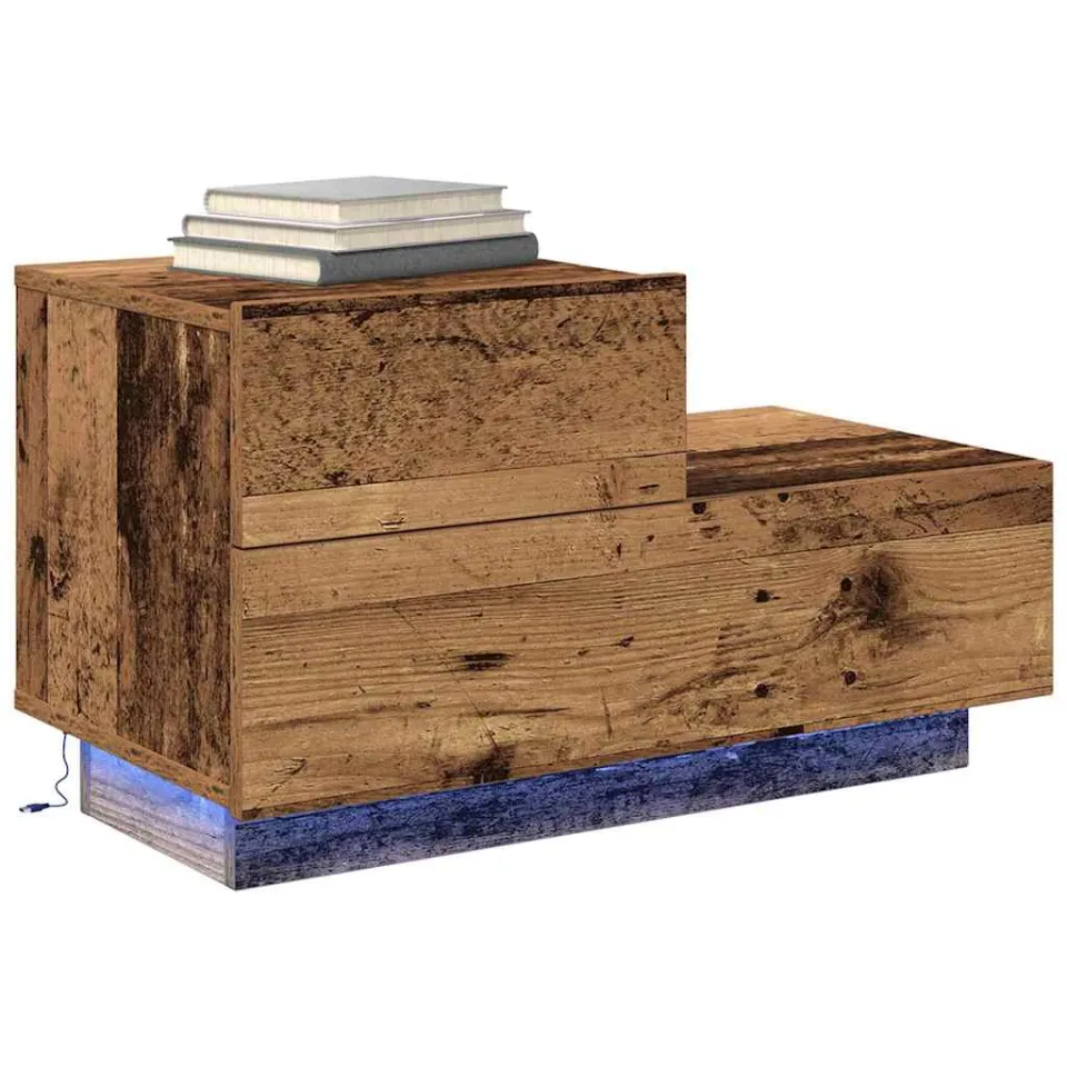 vidaXL Nachtkastje Oudhout 70 x 36 x 40,5 cm Bewerkt hout Bruin