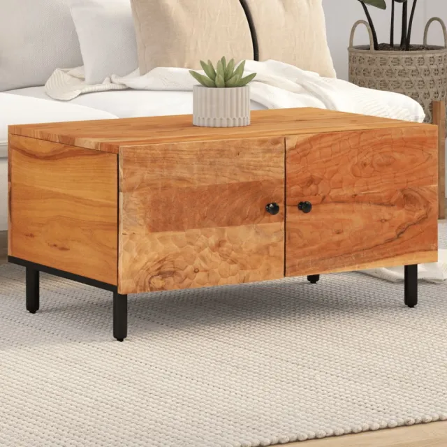 vidaXL Salontafel 80x50x40 cm massief acaciahout bruin, foto 2
