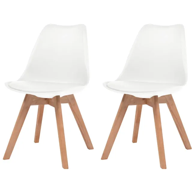 vidaXL Eetkamerstoelen 2 st kunststof wit