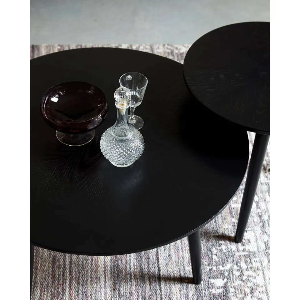 Housecraft Living Fabio Salontafel Rond Hout 80x80 cm Zwart Fabio Salontafel Rond Hout 80x80 cm Zwart, foto 2