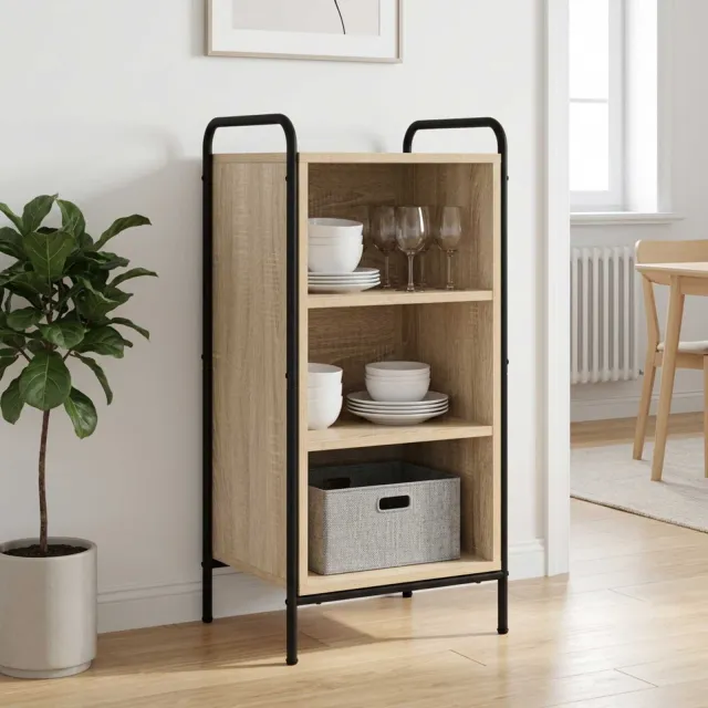 vidaXL Dressoir Sonoma Eiken 97 x 33 x 81 cm Bewerkt hout Bruin
