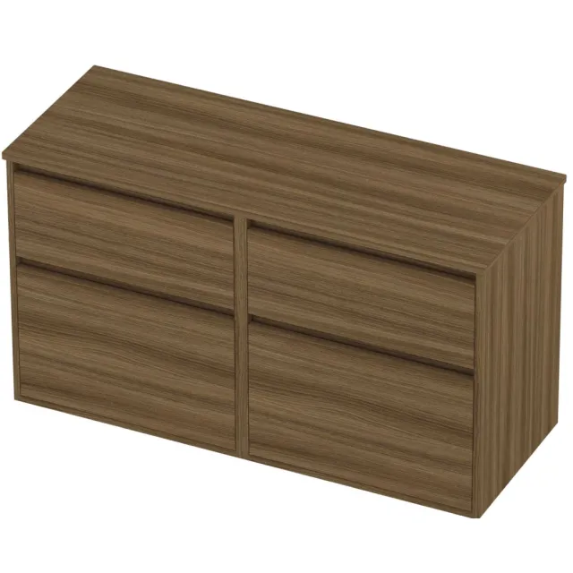 Proline Deck Badmeubelset Greeploos Asymmetrisch Kader 120x46x67 cm Caramel Walnut Houtlook