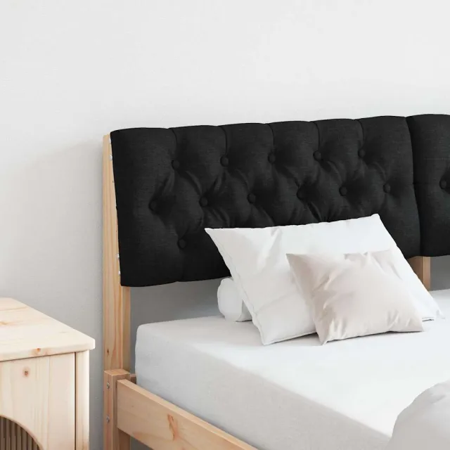 vidaXL Gestoffeerd hoofdbord Zwart 150 cm Massief grenenhout Bruin