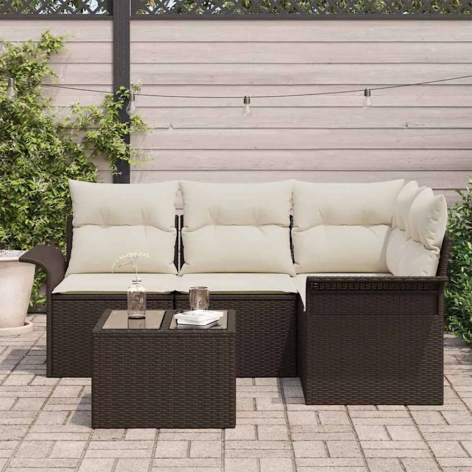 vidaXL Tuin Sofa Set 5 st Bruin poly rattan, foto 3