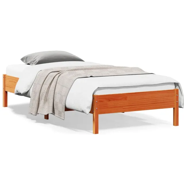 vidaXL Bedframe zonder matras massief grenenhout wasbruin 90x200 cm bruin