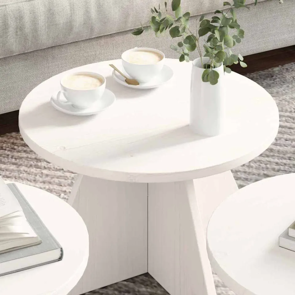 vidaXL Salontafel 3 st Wit 49 x 49 x 30 cm, foto 3
