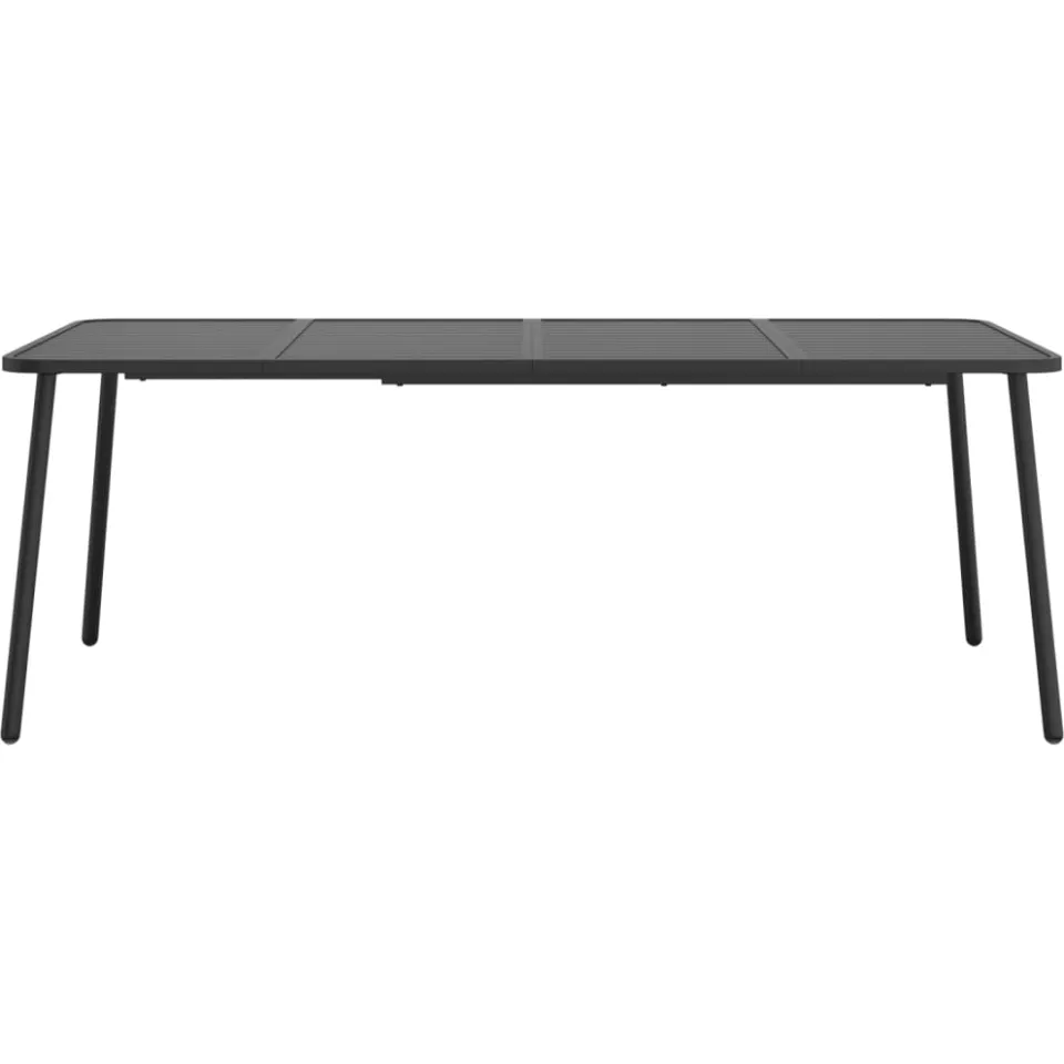 vidaXL Tuintafel 200x100x71 cm staal antracietkleurig Anthraciet