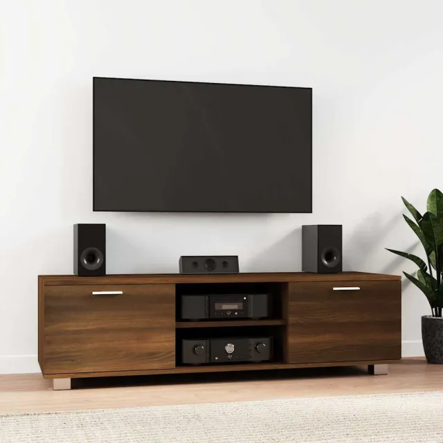 vidaXL Tv-meubel 140x40,5x35 cm bewerkt hout bruin eikenkleur