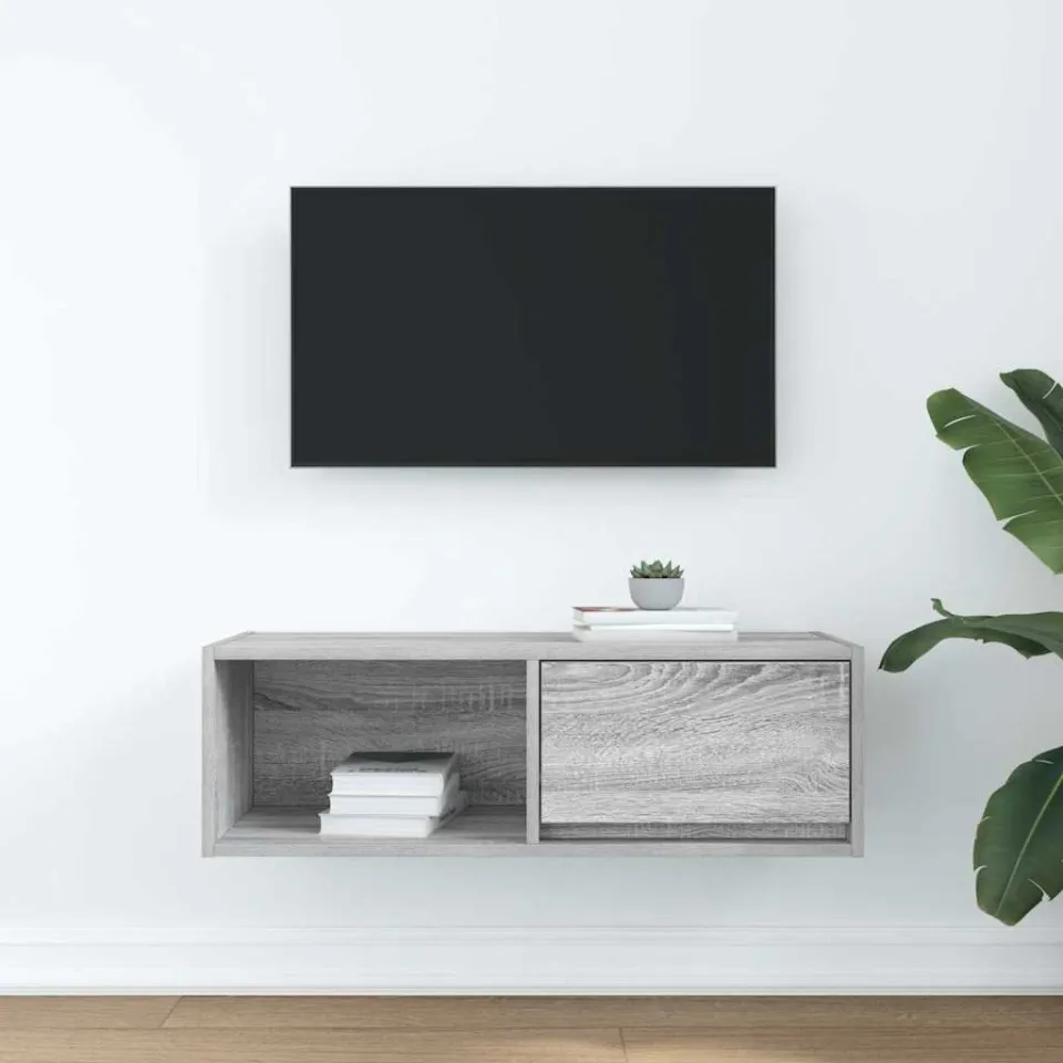 vidaXL Tv-meubel 80x31x25,5 cm bewerkt hout grijs sonoma eikenkleurig, foto 3