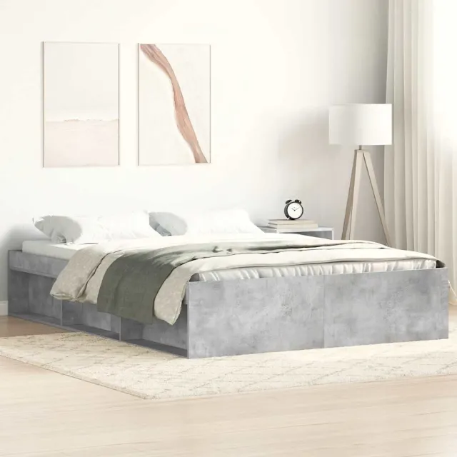 vidaXL Bedframe betongrijs 120x200 cm