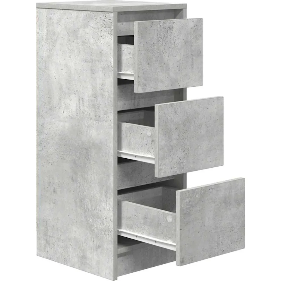 vidaXL Dressoir 29,5x34x76 cm bewerkt hout betongrijs grijs, foto 4