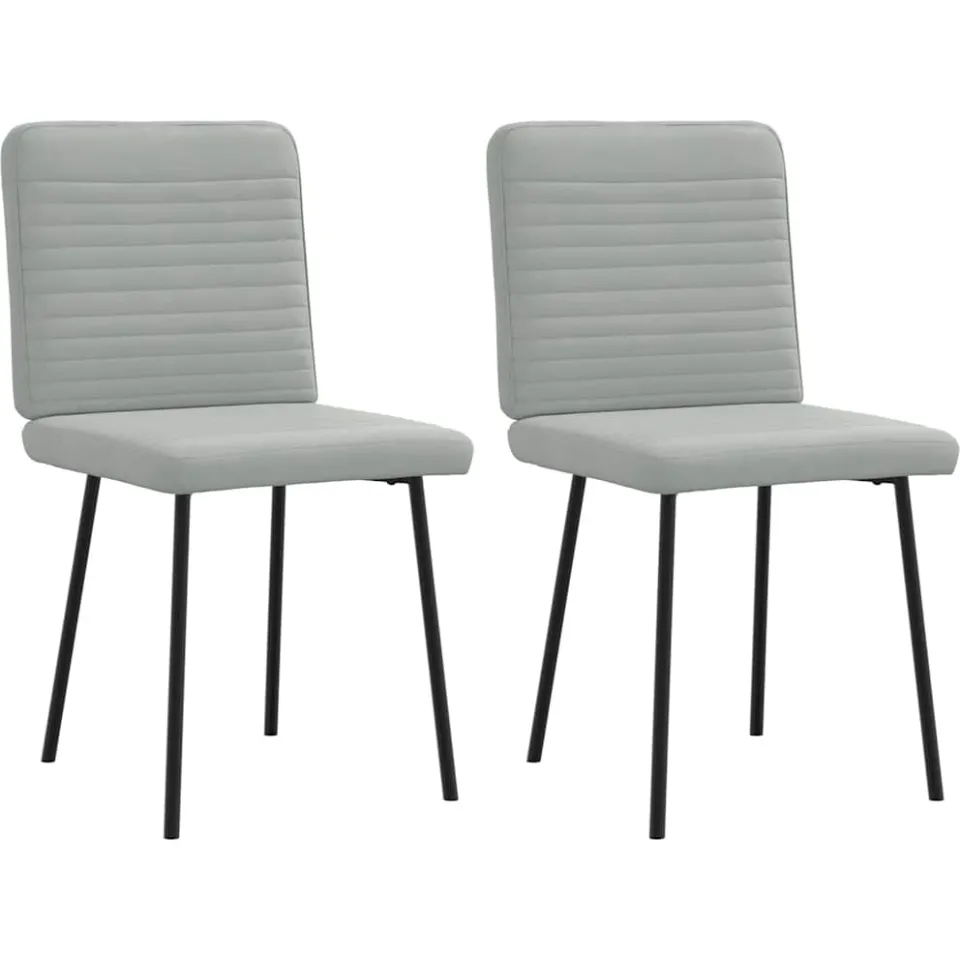 vidaXL Eetkamerstoelen 2 st fluweel lichtgrijs grijs, foto 3