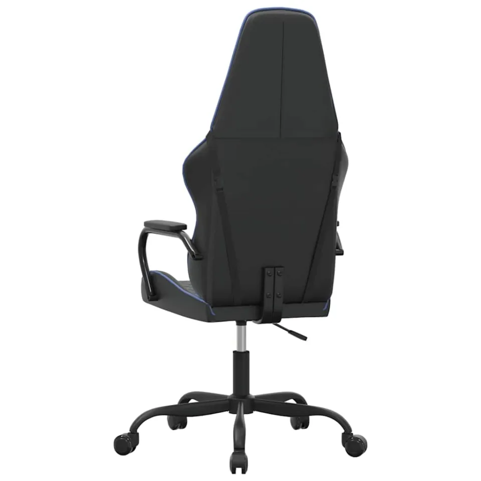 vidaXL Massage gamestoel kunstleer zwart en blauw, foto 3