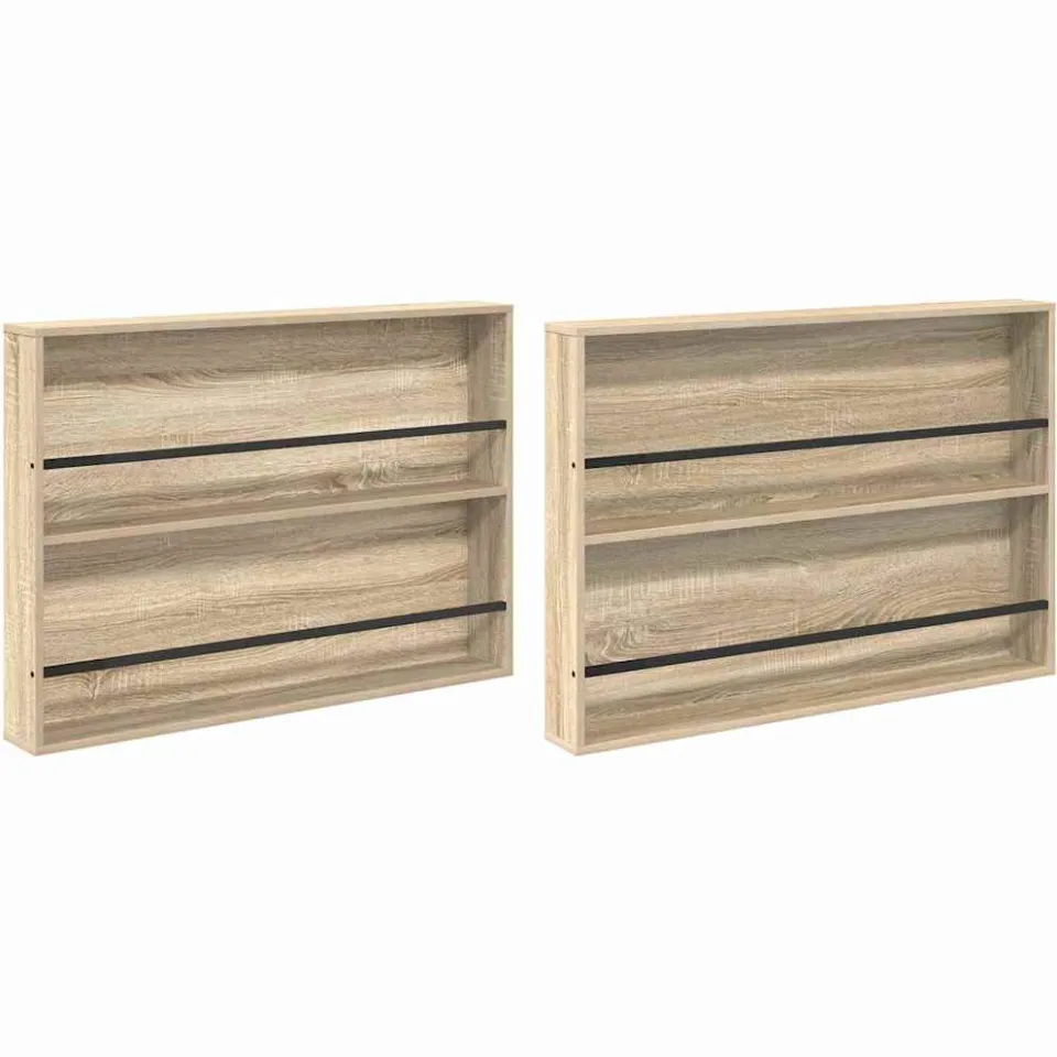 vidaXL Tijdschrift Rek 2 st Sonoma Eiken 100 x 12 x 70 cm Bewerkt hout, foto 3