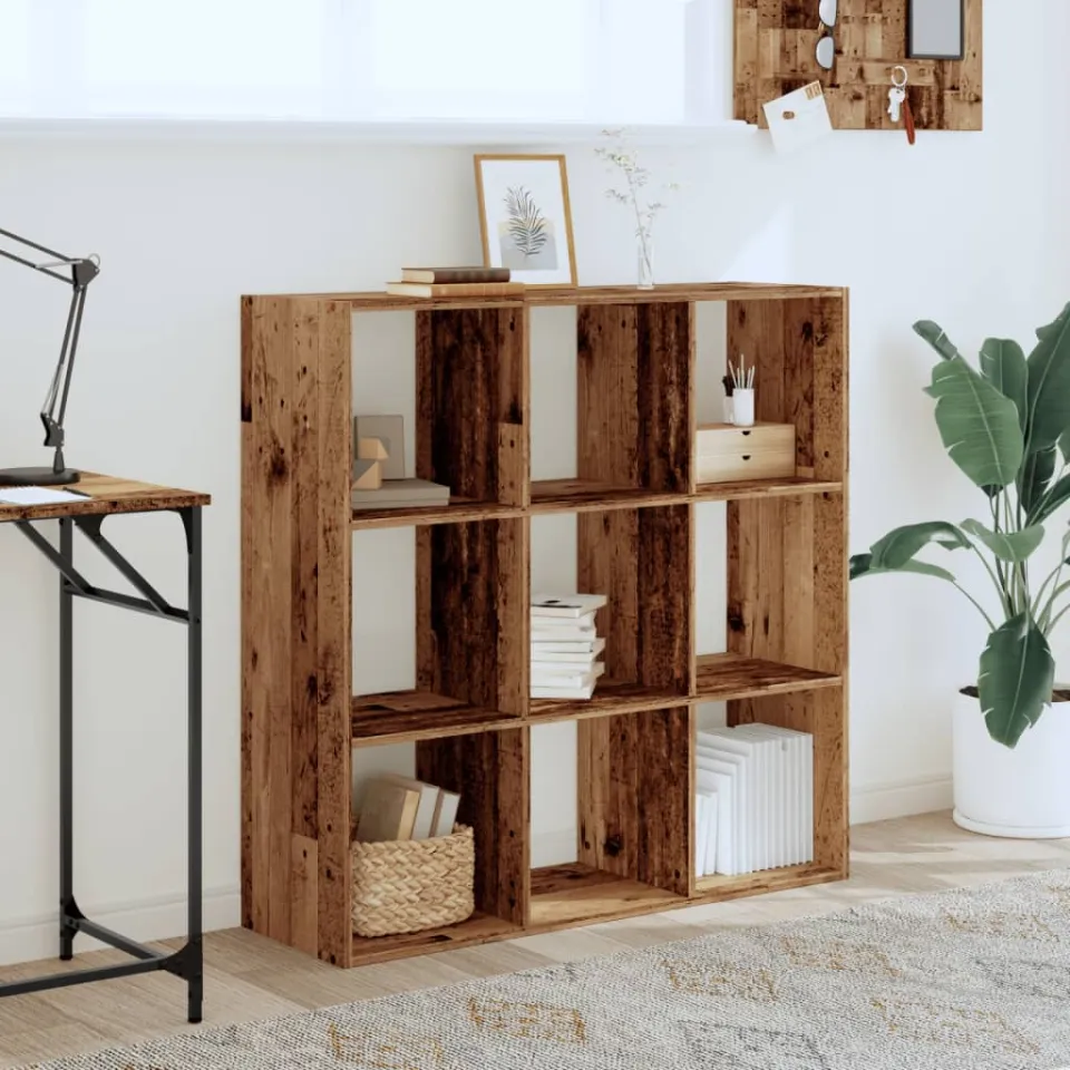 vidaXL Boekenkast 102x32x102 cm bewerkt hout oud houtkleurig bruin, foto 2