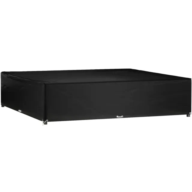 vidaXL Tuinmeubelhoezen met 16 oogjes vierkant 240x240x55 cm zwart, foto 2