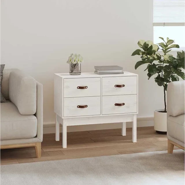 vidaXL Wandkast 90x40x78 cm massief grenenhout wit, foto 2