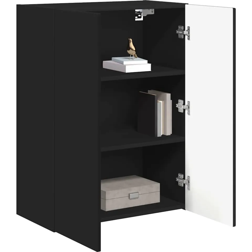 vidaXL TV-wandkast 59,5 x 31 x 80 cm Zwart Bewerkt hout