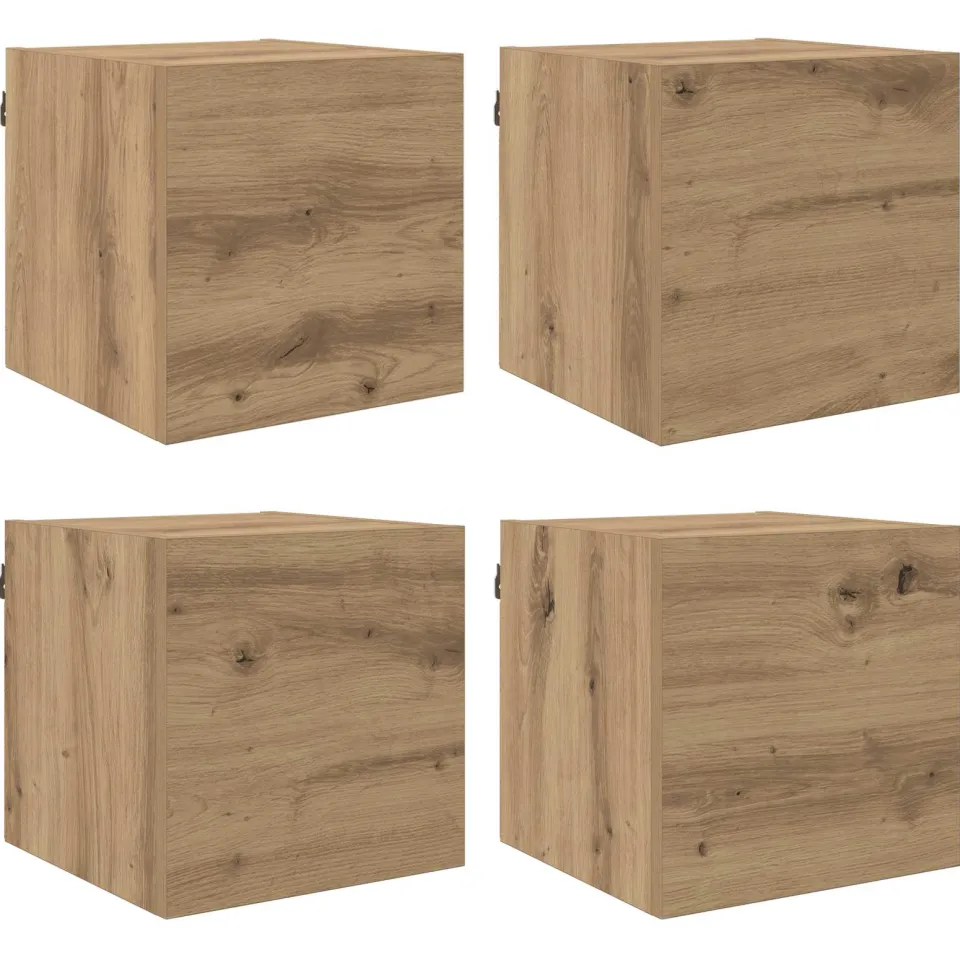 vidaXL Wandgemonteerde TV-kast Artisanaal eiken Bewerkt hout Bruin
