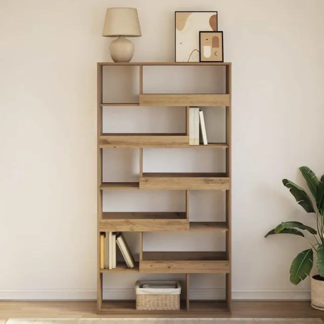 vidaXL Boekenkast 100x33x187,5 cm bewerkt hout artisanaal eikenkleurig, foto 2