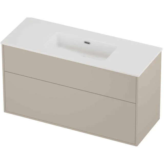 Proline Tribute Badmeubelset Porselein Elegant 2 Laden 120x46x67 cm Glans Wit Soft Linen Beige
