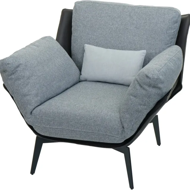 MCW Fauteuil MCW-L82, lounge fauteuil cocktail fauteuil gestoffeerde fauteuil relaxfauteuil, imitatieleer stof/textiel metaal ~ zwart