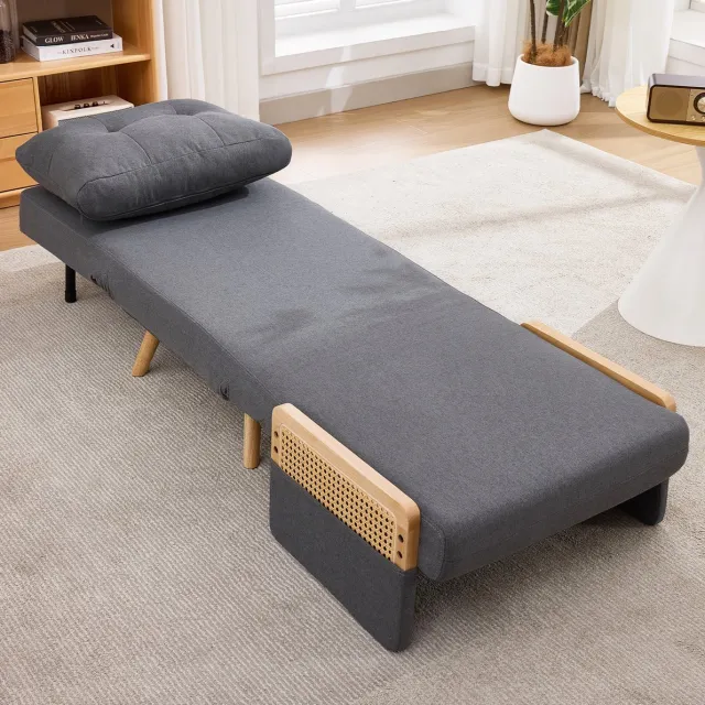 COVREO Relaxfauteuil 67,5x73x86,5 cm grijs, stof 5-voudig verstelbaar