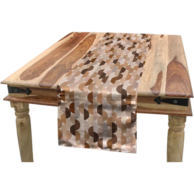 ABAKUHAUS Abstrakt Tafelrunner – Taupe Karamel 40x225 cm – Rechthoekig Taupe Caramel