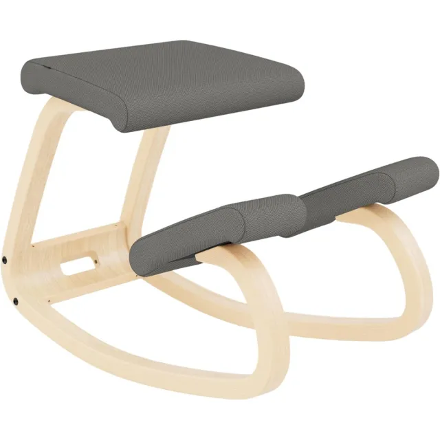 AMA Kniestoel - Bureaustoel - Ergonomische Bureaustoel - 72 x 52 x 51 cm - Natuurlijk/Grijs