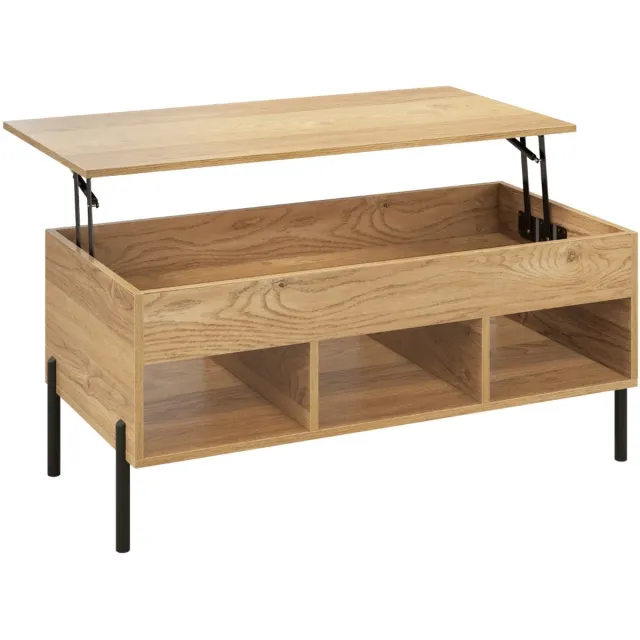 Suredeal Salontafel - Huiskamer - Veel Opslagruimte - Bureau - Hout - 100x50x45 cm - Bijzettafel - Consoletafel