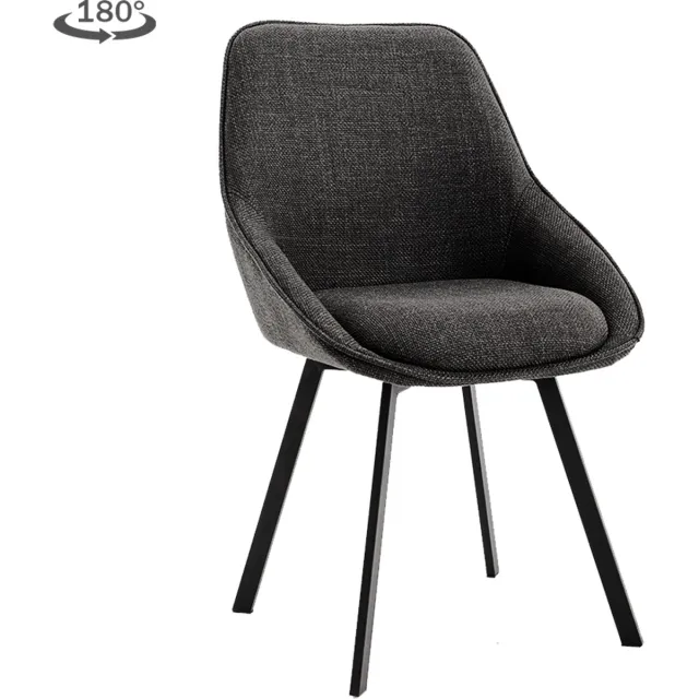Tower Living Borgo sidechair swivel 180? - Bjorn 19 Antracite Antraciet
