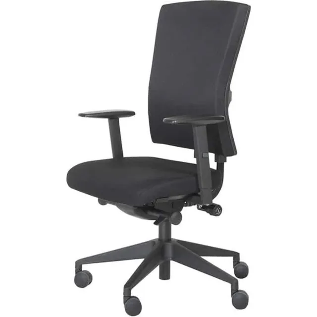Schaffenburg serie 300 NEN Comfort ergonomische bureaustoel met aluminium voetkruis en 5 jaar volledige garantie. NEN-EN 1335 gecertificeerd Zwart