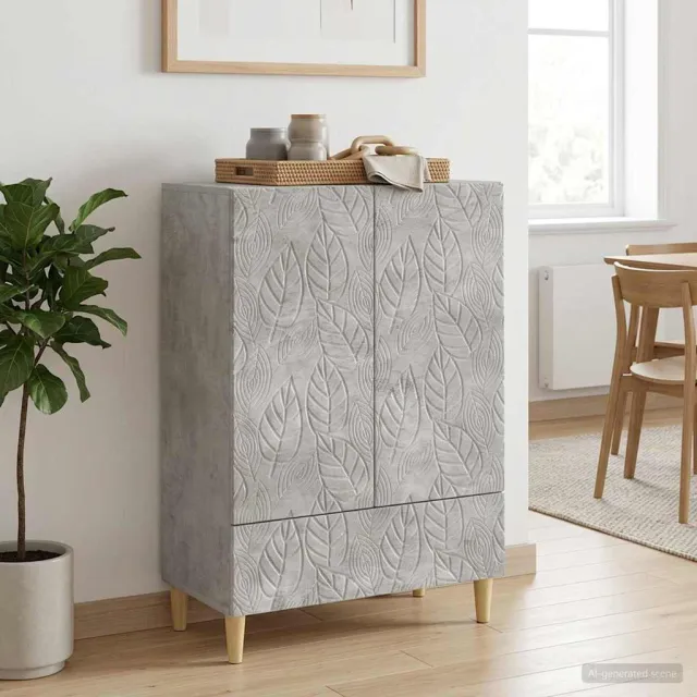 vidaXL Dressoir Betongrijs 66 x 34,5 x 95 cm Bewerkt hout grijs, foto 2