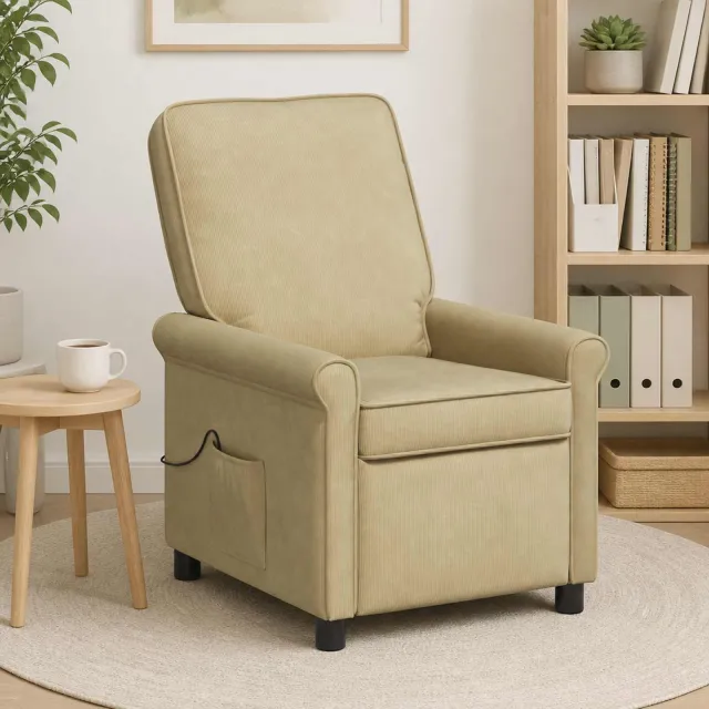 vidaXL Massage-relaxstoel Grijs groen 69 x 95 x 101 cm Stof Saliegroen