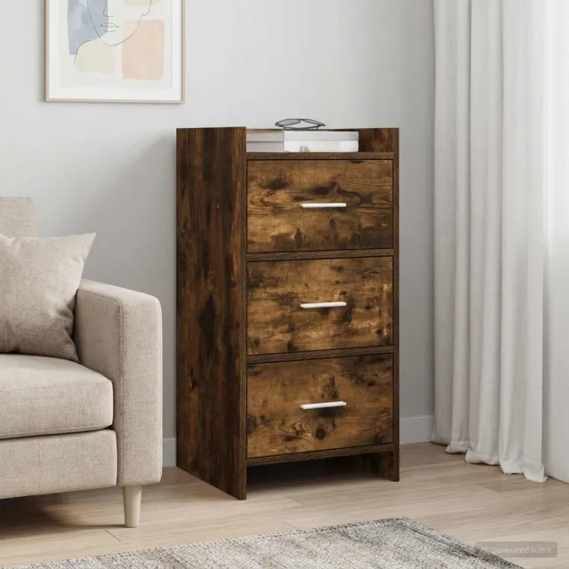 vidaXL Dressoir Gerookt eiken 40 x 36 x 80 cm Bewerkt hout Bruin