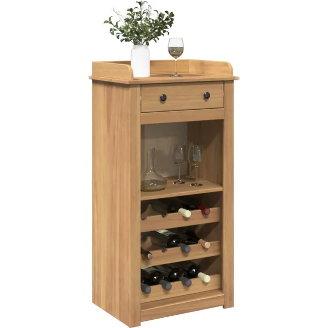 vidaXL Wijnkast Panama 57x40x111,5 cm massief grenenhout Bruin