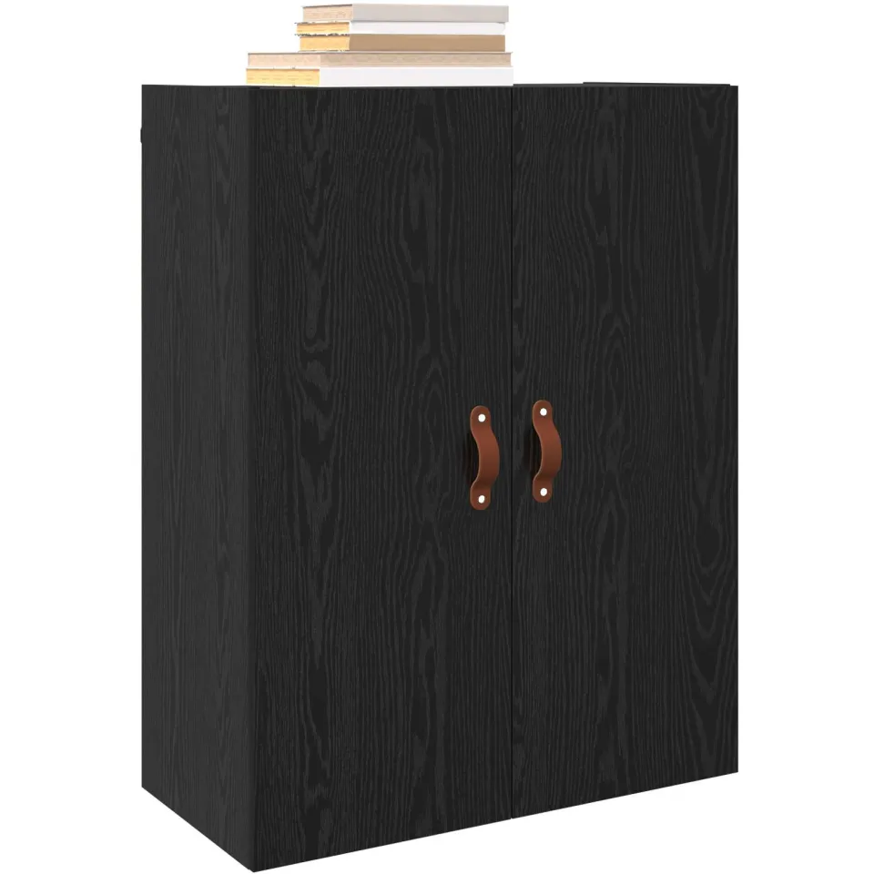 vidaXL Wandkast Zwart Eiken 69,5 x 34 x 90 cm Bewerkt hout