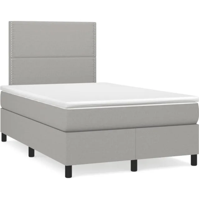 vidaXL Boxspring met matras stof lichtgrijs 120x190 cm grijs
