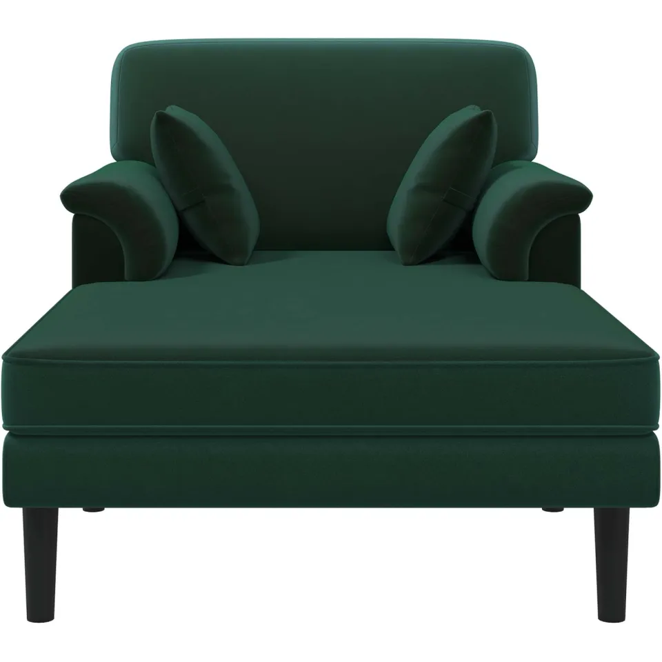 vidaXL Chaise longue Donkergroen fluweel groen, foto 3