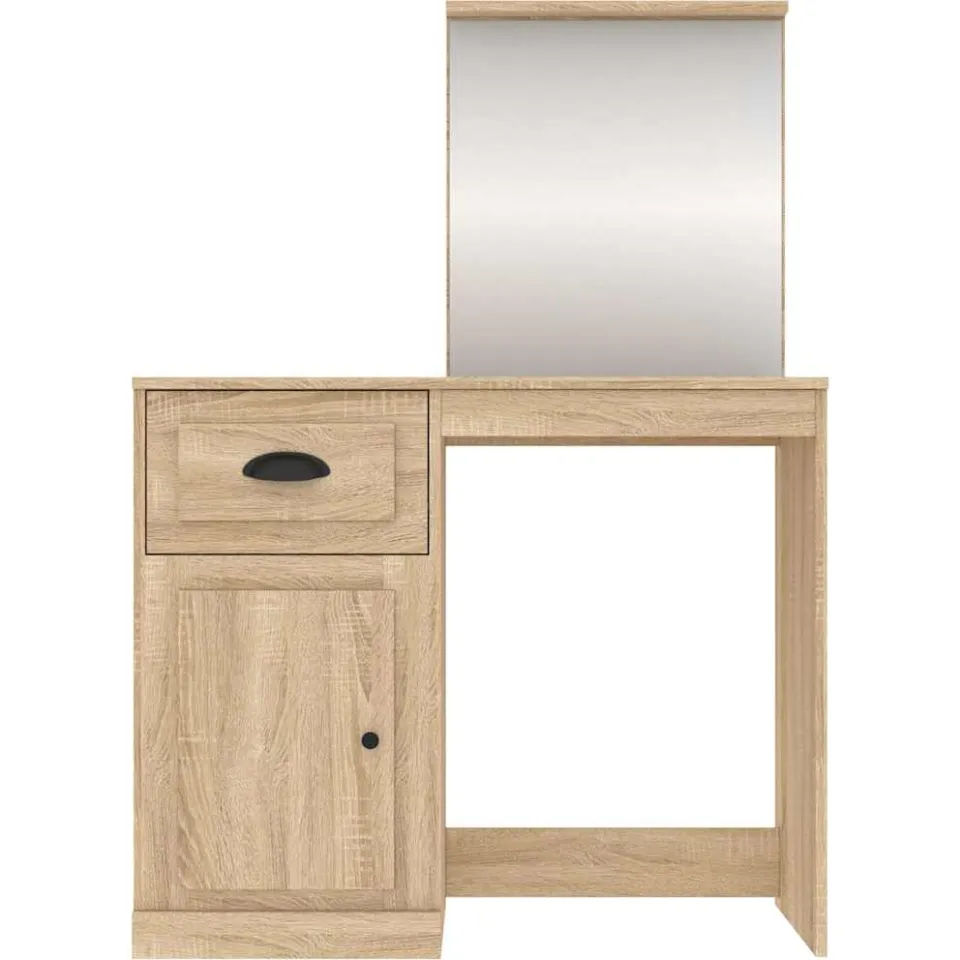 vidaXL Kaptafel met spiegel 90x50x132,5 cm bewerkt hout sonoma eiken, foto 4