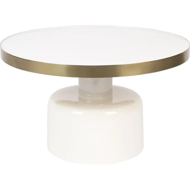 Zuiver Glam Salontafel Rond 60 cm Wit/ Goud
