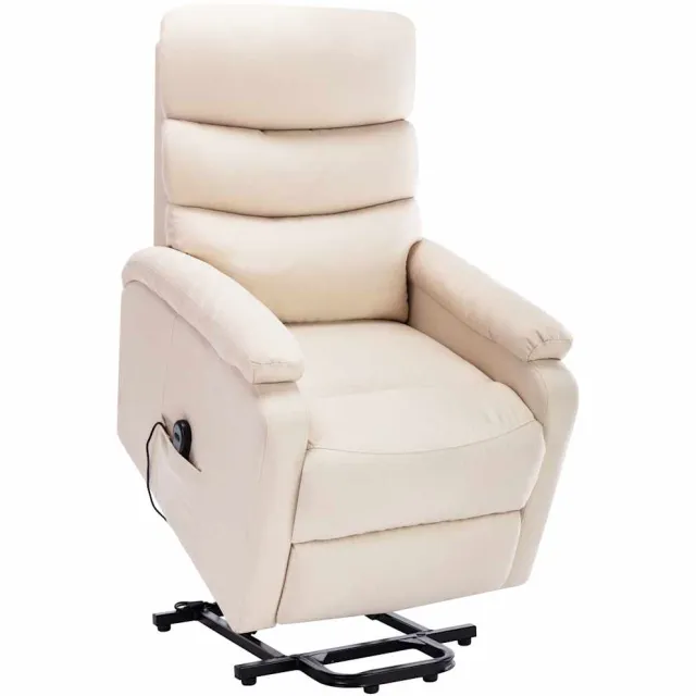 vidaXL Sta-op-massagestoel stof crèmekleurig