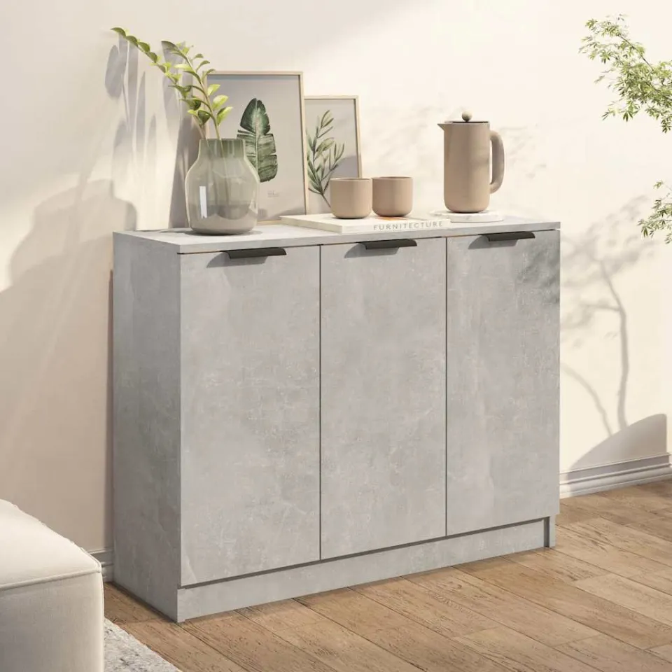 vidaXL Dressoir 90,5x30x70 cm bewerkt hout betongrijs grijs, foto 2