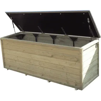 Lutra Kussenbox - Hout - Naturel - 200x100x84cm