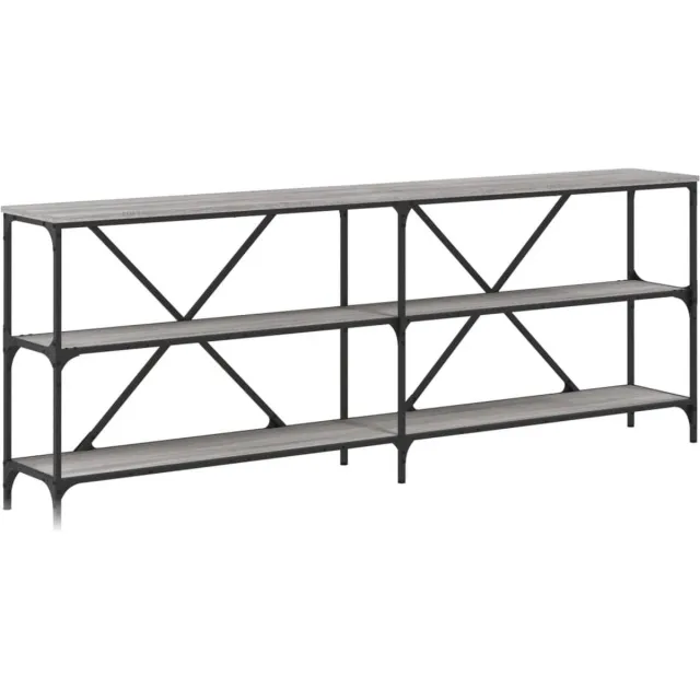 vidaXL Wandtafel - 200x30x75 - cm - bewerkt - hout - en - ijzer - grijs - sonoma - eiken grijs sonoma eiken